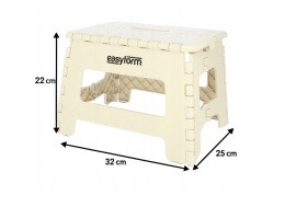 STOŁEK TABORET SKŁADANY PODNÓŻEK ANTYPOŚLIZGOWY BEŻ 22 cm 150 kg A904028 , EASYFORM